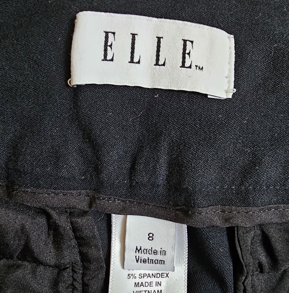 Elle Black Cotton Ankle Length Pants Size 8 - Picture 4 of 6